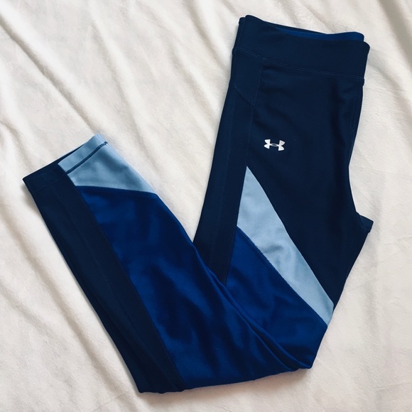 Under Armour Pants - Under Armour compression tight 23” navy blue block